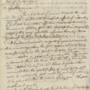 Letter from Benjamin Waterhouse to John Mellen and the Selectmen of the Town of Cambridge
