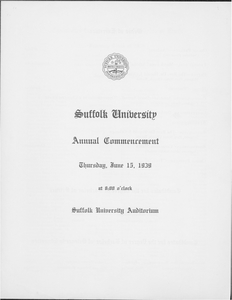 1939 Suffolk University commencement program