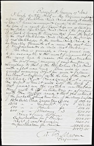 Letter of R.B. Mason, engineer to R.F. Barnard, esq., president of the Berkshire Railroad Company: Bridgeport, January 19, 1843