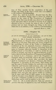 1799 Chap. 0075 An Act In Addition To An Act, Entitled, "An Act To Prevent Common Nuisances."