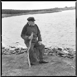 Retired Detective Constable Arthur Lusty, who was well-known for his extensive local knowledge, at Coney Island, Ardglass, Co. Down