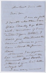 Edward Hitchcock letter to Edward Hitchcock, Jr., 1851 June 10