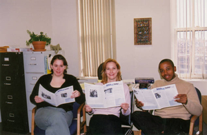 Boston Housing Authority communications staff with new 'BHA Today' newsletter