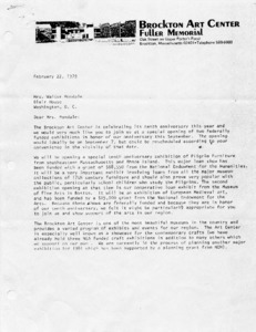 Letter to Mrs. Walter Mondale from Marilyn F. Hoffman