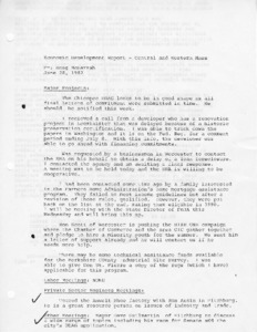 Economic Development Report - Central and Western Massachusetts June 28, 1982