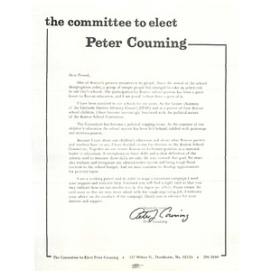 The committee to elect Peter Couming.