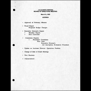 Meeting materials for March 1995