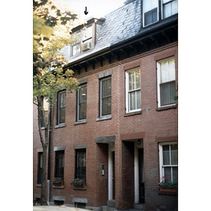 Brick row house at 15 Lawrence Street, Boston.