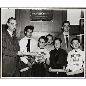 "Boys who won the Book Awards in Library Contest, March 1954"