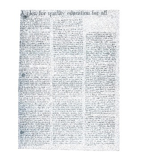 A plea for quality education for all.