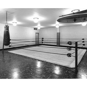 A boxing ring inside Barletta Natatorium