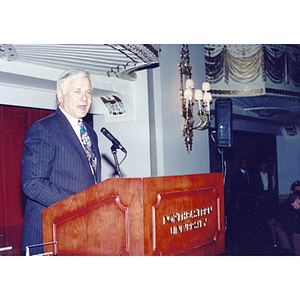 Unidentified speaker at podium