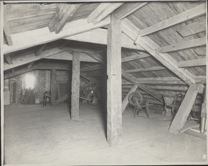 Interior view of the Royall House, attic, Medford, Mass., undated