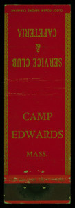 Camp Edwards Mass. Service Club & Cafeteria matchbook cover