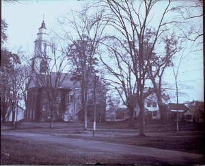 Exterior views of the Brick Church and a house, Deerfield, Mass.