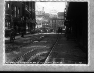 Depression in Tremont Street., sec.6, looking towards Scollay Square, Boston, Mass.