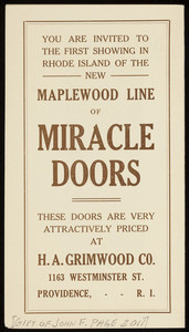 Letterhead for the H.A. Grimwood Company, lumber, building materials, 1163-1171 Westminster Street, Providence, Rhode Island, February 4, 1930