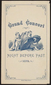 Grand concert night before fast, Temple Quartette of Boston, Smyth's Hall, Manchester, New Hampshire, April 3, 1872