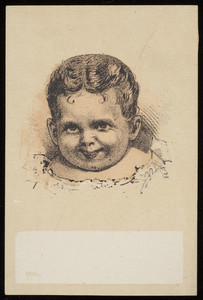 Trade card, drawing of boy toddler, location unknown, undated