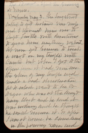 Thomas Lincoln Casey Notebook, February 1893-May 1893, 90, the Board. Spent the evening at home