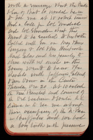 Thomas Lincoln Casey Notebook, November 1888-January 1889, 58, with a messenger that the