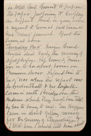 Thomas Lincoln Casey Notebook, October 1890-December 1890, 78, he told Gen Grant to put on