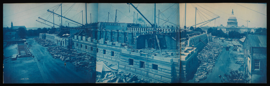 Cyanotype: Constructing the Library of Congress, June 16, 1891