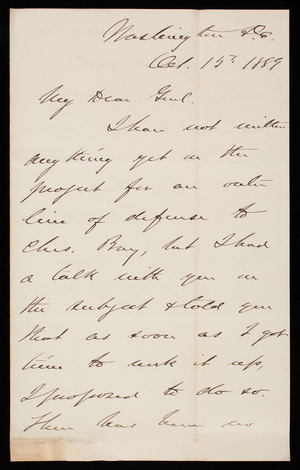 Peter C. Hains to Thomas Lincoln Casey, October 15, 1889