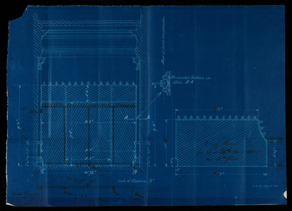 Plan, cyanotype: Horizon Section on line A-A August 23, 1882