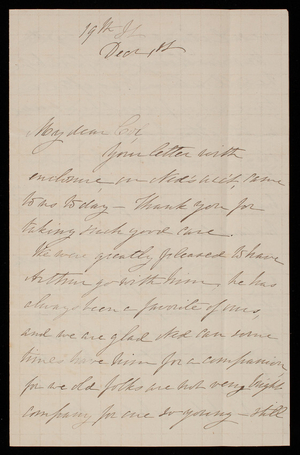 Alice W. Babcock to Thomas Lincoln Casey, December 1, 1883