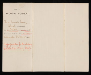 Accounts Current of Thos. Lincoln Casey - October 1885, October 31, 1885