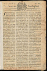 The Boston Evening-Post, 8 October 1770