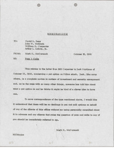 Memorandum from Mark H. McCormack to David A. Rees