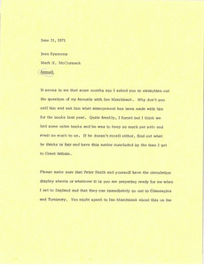 Memorandum from Mark H. McCormack to Jean Symmons