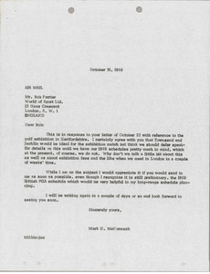 Letter from Mark H. McCormack to Bob Ferrier