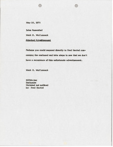 Memorandum from Mark H. McCormack to Jules Rosenthal