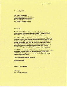 Letter from Mark H. McCormack to Herb McDonald