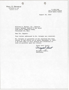 Letter from Margaret Grant to William R. Hapner