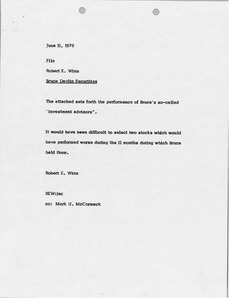 Memorandum from Mark H. McCormack to File