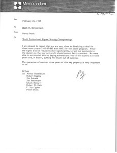 Memorandum from Barry Frank to Mark H. McCormack