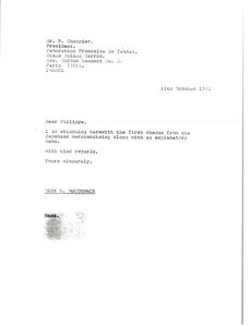 Letter from Mark H. McCormack to Philippe Chatrier