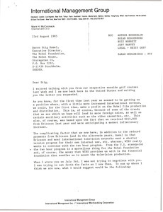 Letter from Mark H. McCormack to Stig Ramel