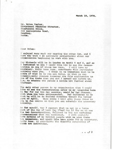 Letter from Mark H. McCormack to Brian Taylor