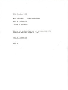 Memorandum from Mark H. McCormack to Rick Isaacson and Arthur Rosenblum