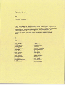 Memorandum from Judith A. Chilcote to list