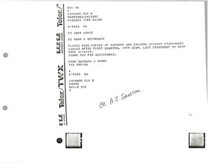 Telex printouts from Barbara J. Kernc to Jack Lurie