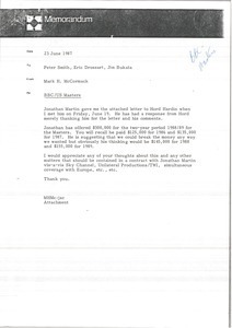 Memorandum from Mark H. McCormack to Peter Smith