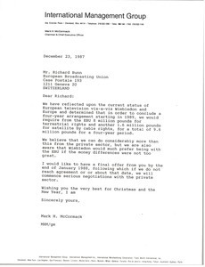 Letter from Mark H. McCormack to Richard Bunn