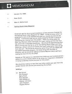 Memorandum from Mark H. McCormack to Peter Smith