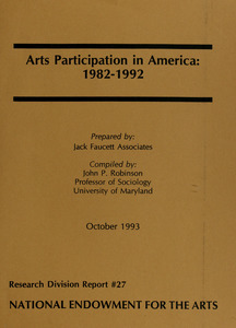 Arts participation in America: 1982-1992